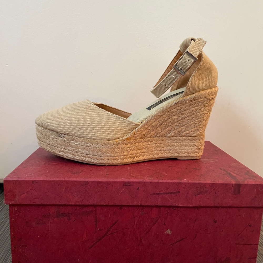 Women's Handmade Spanish Tan Espadrille Wedge Sandals